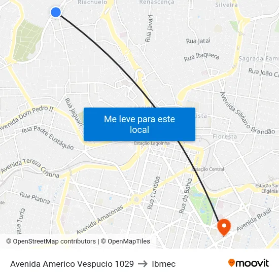 Avenida Americo Vespucio 1029 to Ibmec map