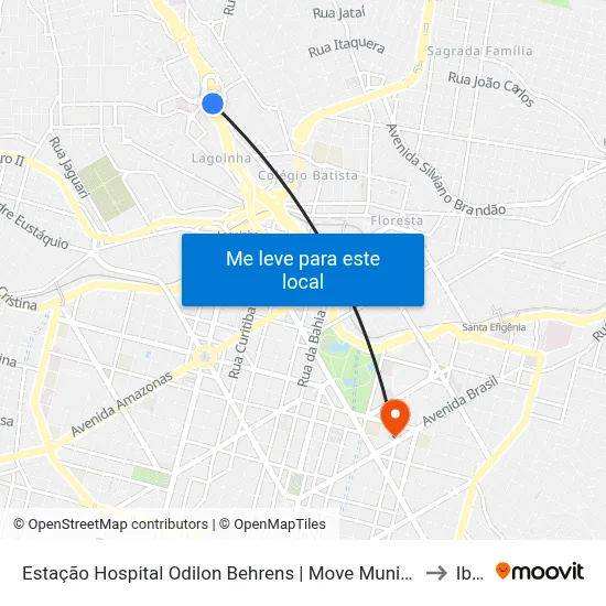 Estação Hospital Odilon Behrens | Move Municipal - Módulo 2a - Sentido Centro to Ibmec map