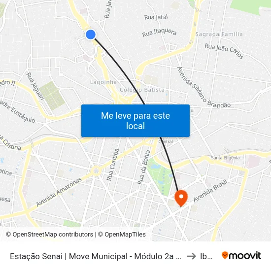 Estação Senai | Move Municipal - Módulo 2a - Sentido Centro to Ibmec map