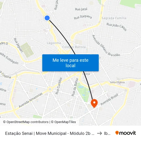 Estação Senai | Move Municipal - Módulo 2b - Sentido Bairro to Ibmec map