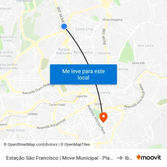 Estação São Francisco | Move Municipal - Plataforma A1 - Sentido Centro to Ibmec map