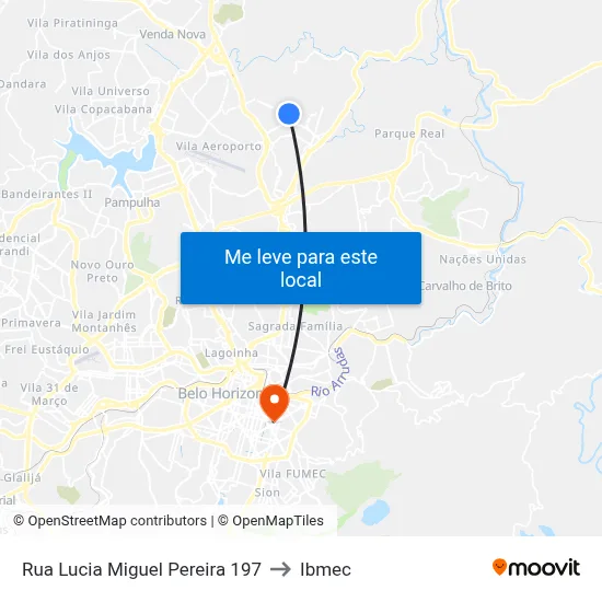 Rua Lucia Miguel Pereira 197 to Ibmec map