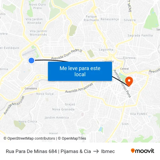 Rua Para De Minas 684 | Pijamas & Cia to Ibmec map