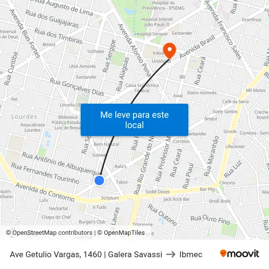 Ave Getulio Vargas, 1460 | Galera Savassi to Ibmec map