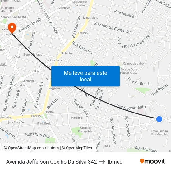 Avenida Jefferson Coelho Da Silva 342 to Ibmec map