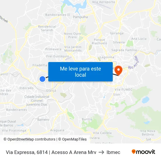 Via Expressa, 6814 | Acesso A Arena Mrv to Ibmec map