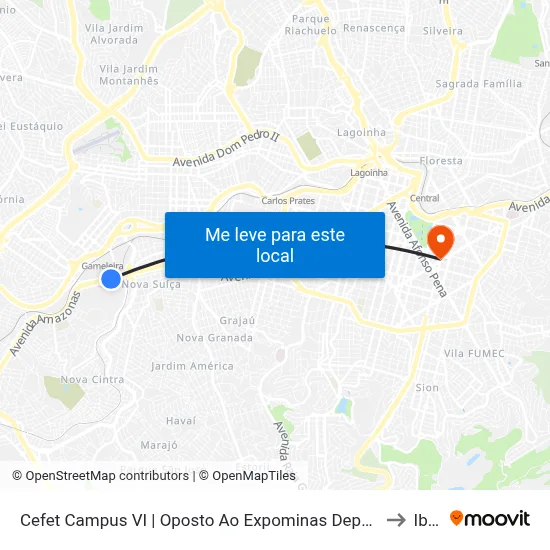 Cefet Campus VI | Oposto Ao Expominas Depois Do Hospital Sarah Kubitschek to Ibmec map