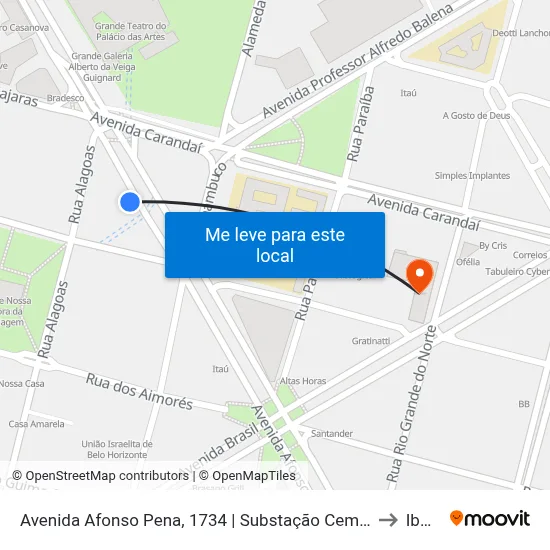 Avenida Afonso Pena, 1734 | Substação Cemig Afonso Pena to Ibmec map