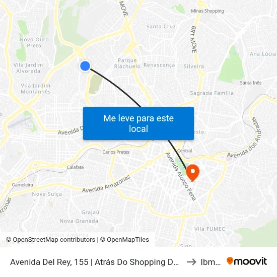 Avenida Del Rey, 155 | Atrás Do Shopping Del Rey to Ibmec map