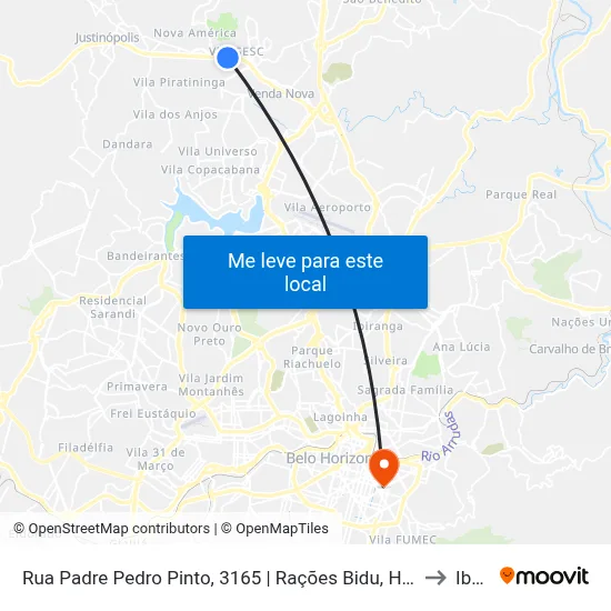 Rua Padre Pedro Pinto, 3165 | Rações Bidu, Hidroelétrica Venda Nova to Ibmec map