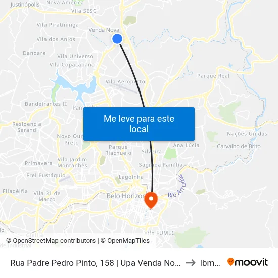 Rua Padre Pedro Pinto, 158 | Upa Venda Nova to Ibmec map