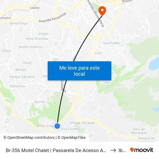 Br-356 Motel Chalet | Passarela De Acesso Ao Bh Outlet/Leroy Merlin to Ibmec map