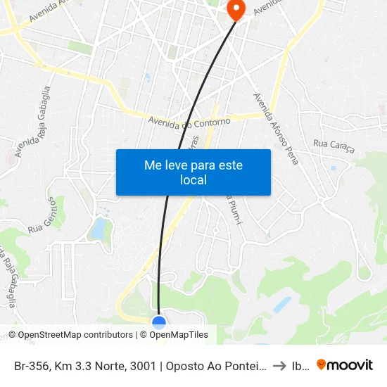 Br-356, Km 3.3 Norte, 3001 | Oposto Ao Ponteio Lar Shopping (Acesso Pelo Túnel) to Ibmec map