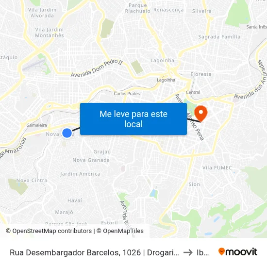 Rua Desembargador Barcelos, 1026 | Drogaria Nova Suissa to Ibmec map
