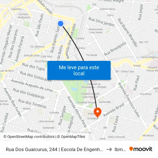 Rua Dos Guaicurus, 244 | Escola De Engenharia 2 to Ibmec map