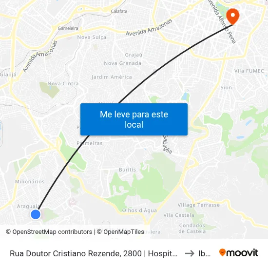 Rua Doutor Cristiano Rezende, 2800 | Hospital Júlia Kubitschek to Ibmec map