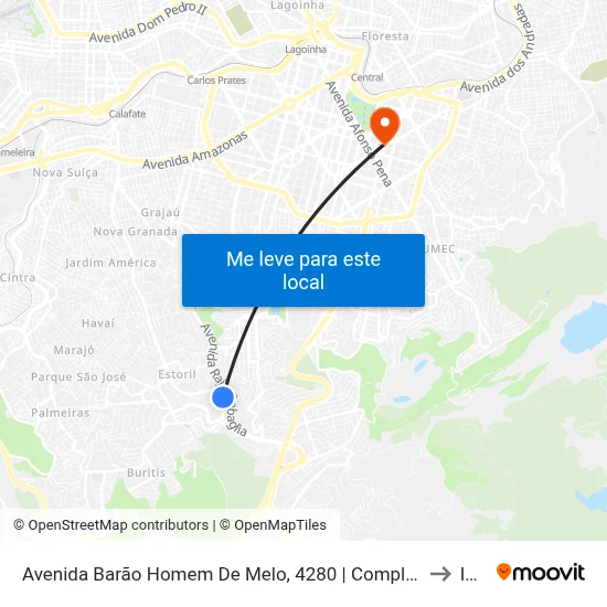 Avenida Barão Homem De Melo, 4280 | Complexo Lojas Dafra, Kawasaki, Ducati, Yamaha to Ibmec map