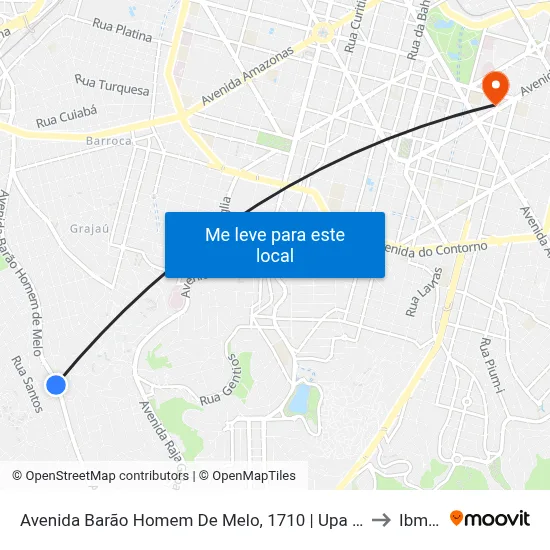 Avenida Barão Homem De Melo, 1710 | Upa Oeste to Ibmec map