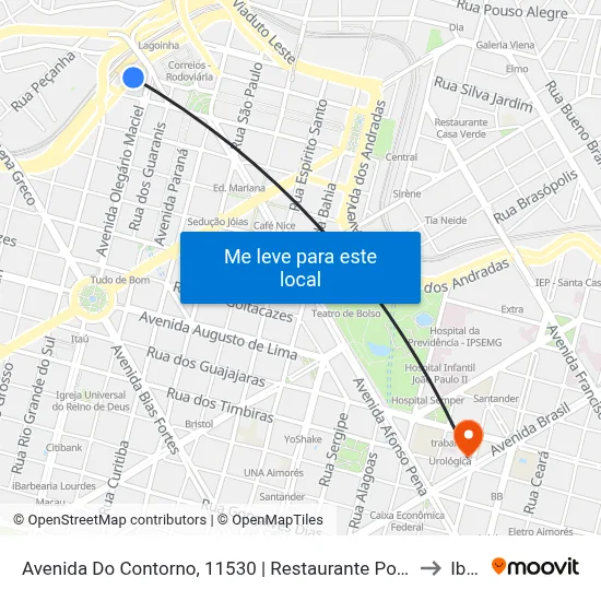 Avenida Do Contorno, 11530 | Restaurante Popular 1 (Antes Da Rodoviária) to Ibmec map