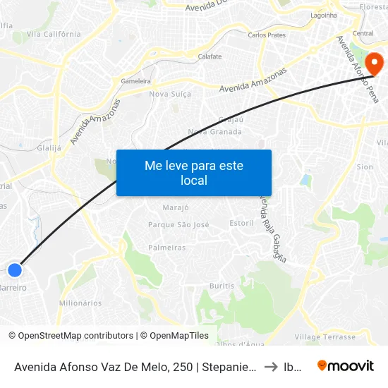 Avenida Afonso Vaz De Melo, 250 | Stepanie Colchões to Ibmec map