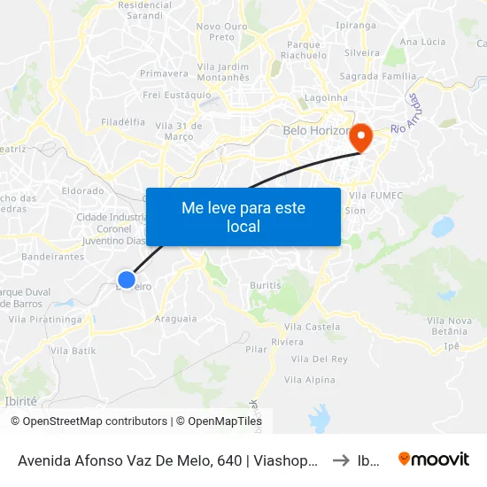 Avenida Afonso Vaz De Melo, 640 | Viashopping Barreiro to Ibmec map
