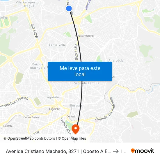 Avenida Cristiano Machado, 8271 | Oposto A Estação 1º De Maio Sentido Centro De B.H. to Ibmec map