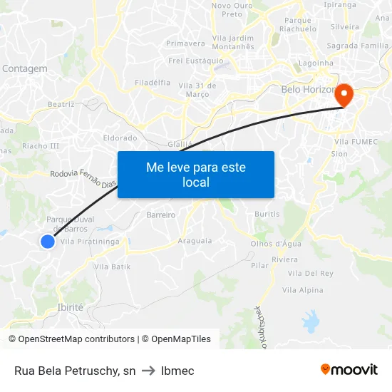 Rua Bela Petruschy, sn to Ibmec map