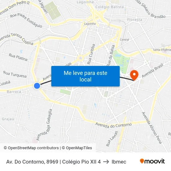 Av. Do Contorno, 8969 | Colégio Pio XII 4 to Ibmec map