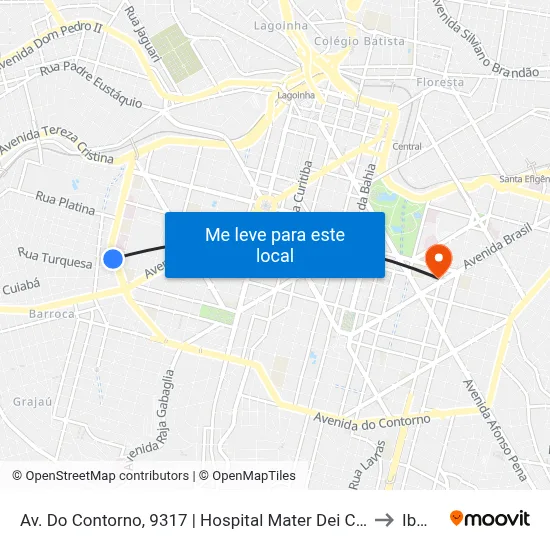 Av. Do Contorno, 9317 | Hospital Mater Dei Contorno 2 to Ibmec map