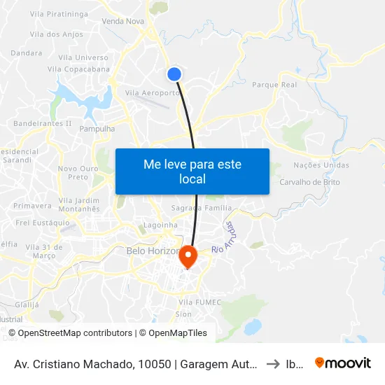 Av. Cristiano Machado, 10050 | Garagem Auto Omnibus Floramar to Ibmec map