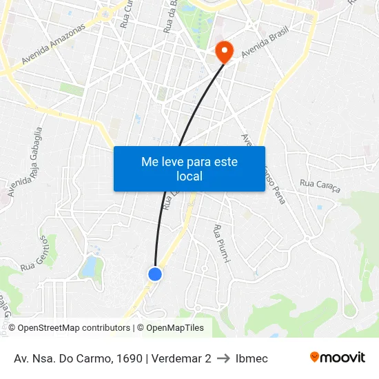 Av. Nsa. Do Carmo, 1690 | Verdemar 2 to Ibmec map