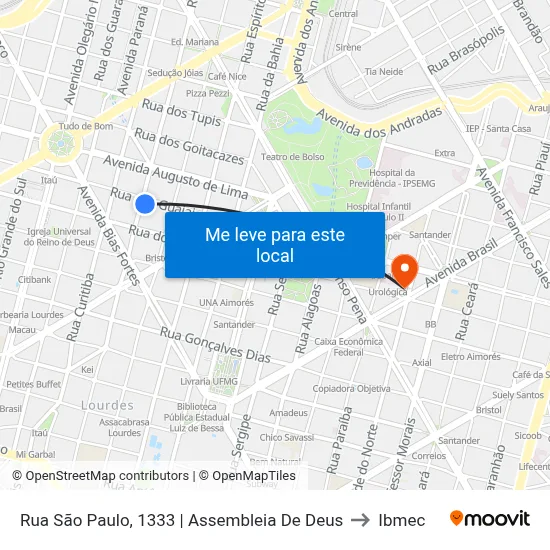 Rua São Paulo, 1333 | Assembleia De Deus to Ibmec map