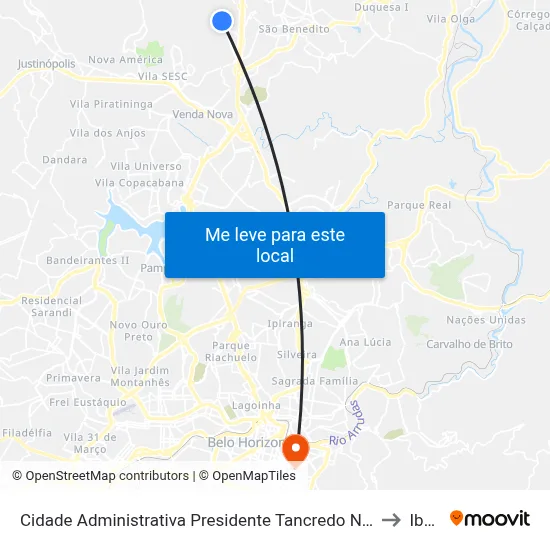Cidade Administrativa Presidente Tancredo Neves | Estacionamento to Ibmec map