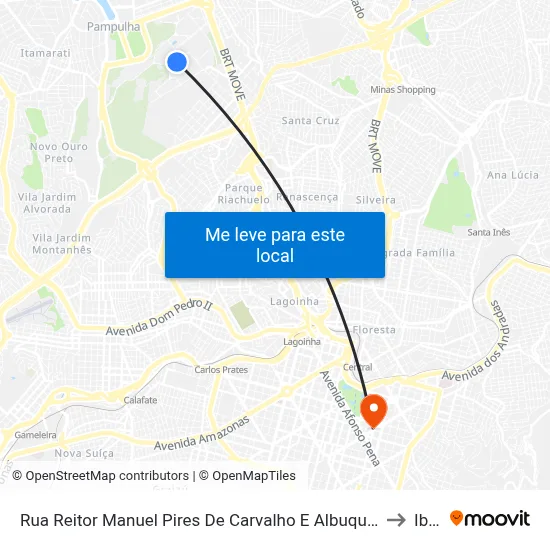 Rua Reitor Manuel Pires De Carvalho E Albuquerque | Escola De Engenharia/Icex to Ibmec map