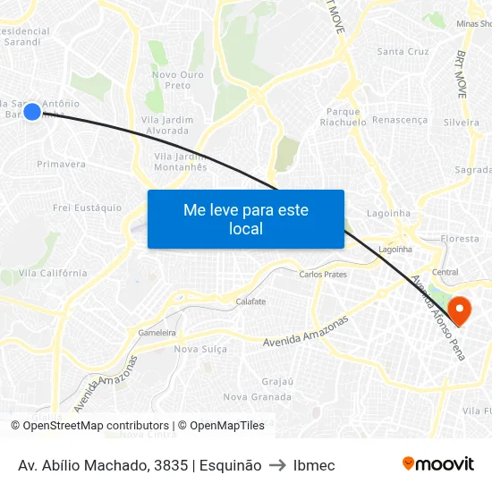 Av. Abílio Machado, 3835 | Esquinão to Ibmec map