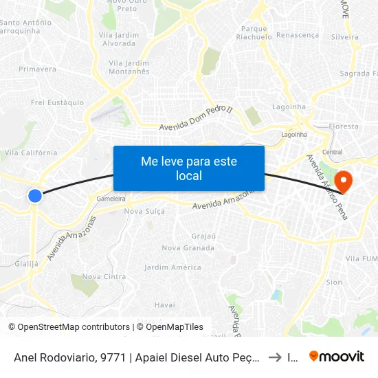 Anel Rodoviario, 9771 | Apaiel Diesel Auto Peças (Acesso A Arena Mrv Pela Rua Emerenciana) to Ibmec map