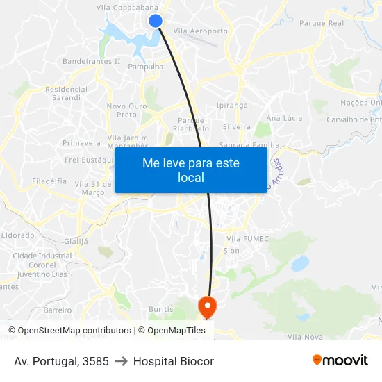 Av. Portugal, 3585 to Hospital Biocor map