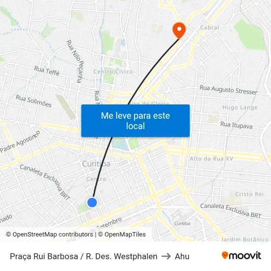 Praça Rui Barbosa (Desembargador Westphalen) to Ahu map