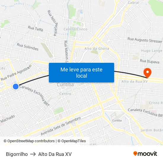 Bigorrilho to Alto Da Rua XV map