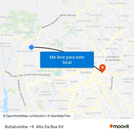 Butiatuvinha to Alto Da Rua XV map