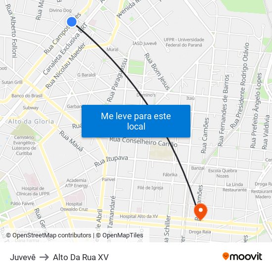 Juvevê to Alto Da Rua XV map