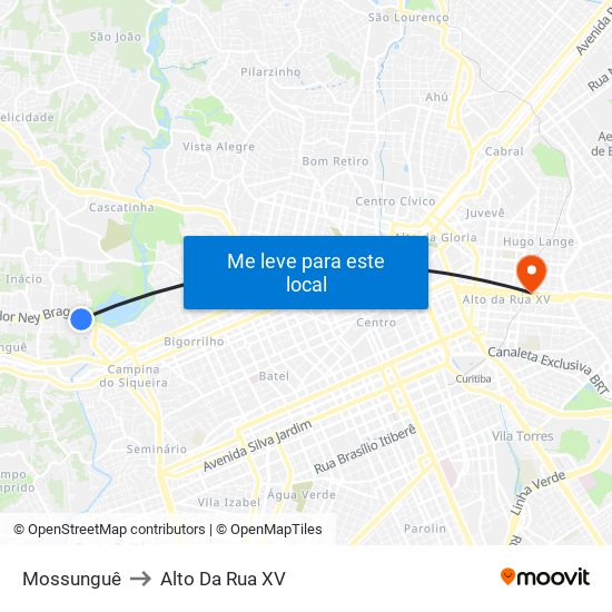 Mossunguê to Alto Da Rua XV map