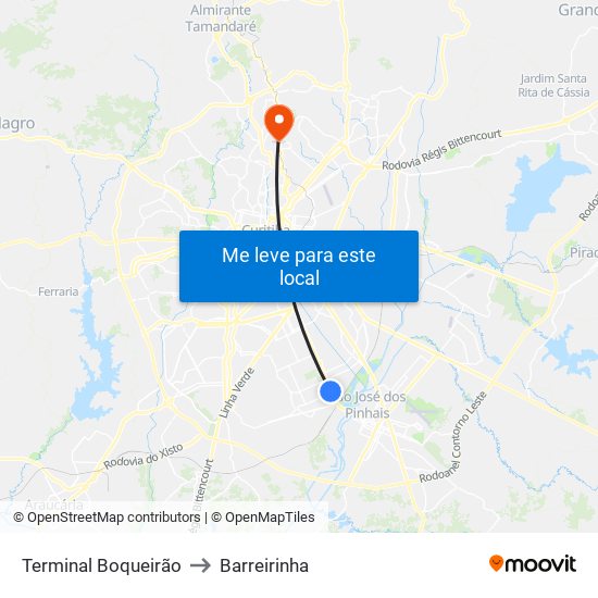 Terminal Boqueirão to Barreirinha map