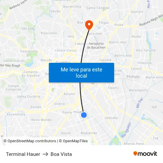 Terminal Hauer to Boa Vista map
