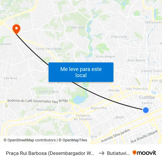 Praça Rui Barbosa (Desembargador Westphalen) to Butiatuvinha map