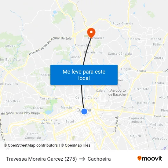 Travessa Moreira Garcez (275) to Cachoeira map
