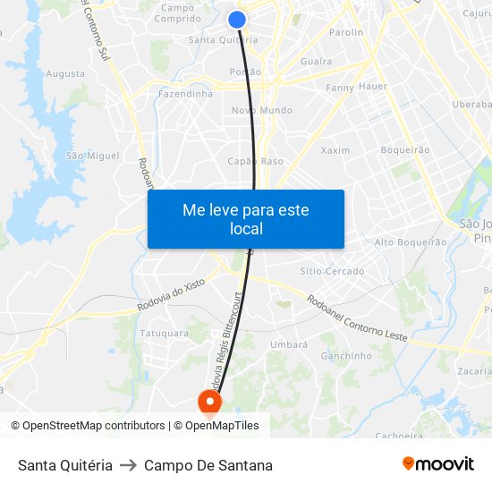 Santa Quitéria to Campo De Santana map