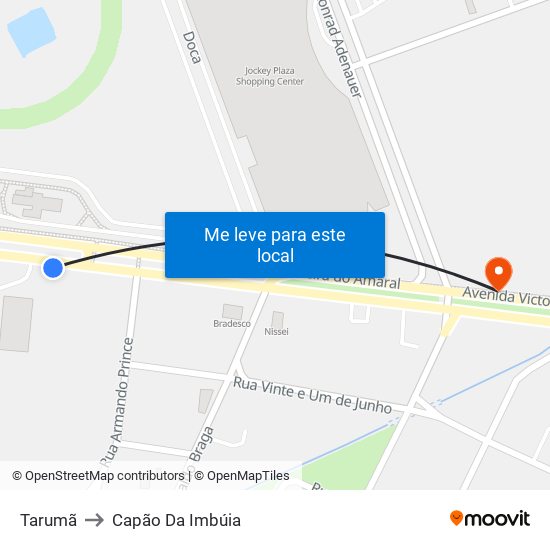 Tarumã to Capão Da Imbúia map