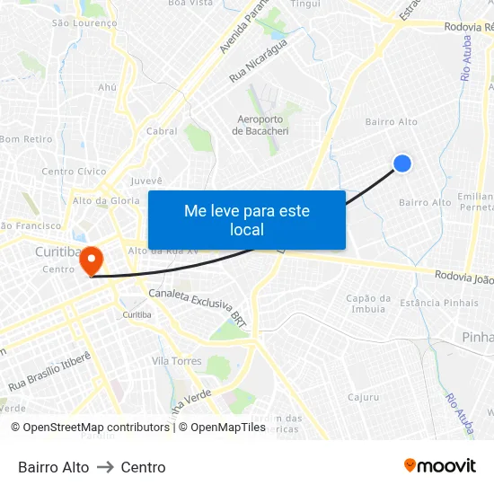 Bairro Alto to Centro map