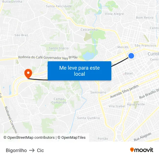 Bigorrilho to Cic map